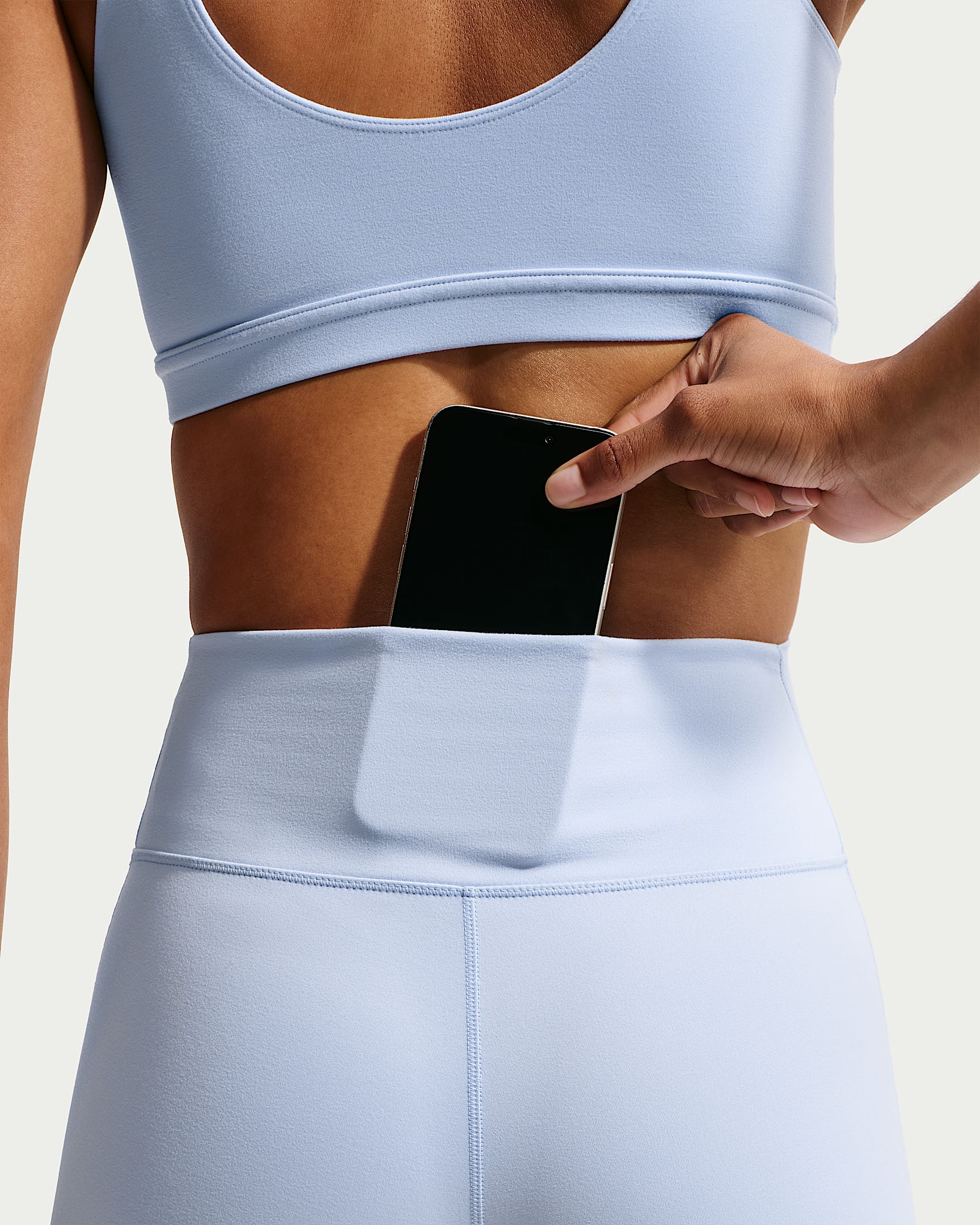 Nike One Yüksek Belli 13 cm Kadın Bisiklet Şortu - Hydrogen Blue/Beyaz