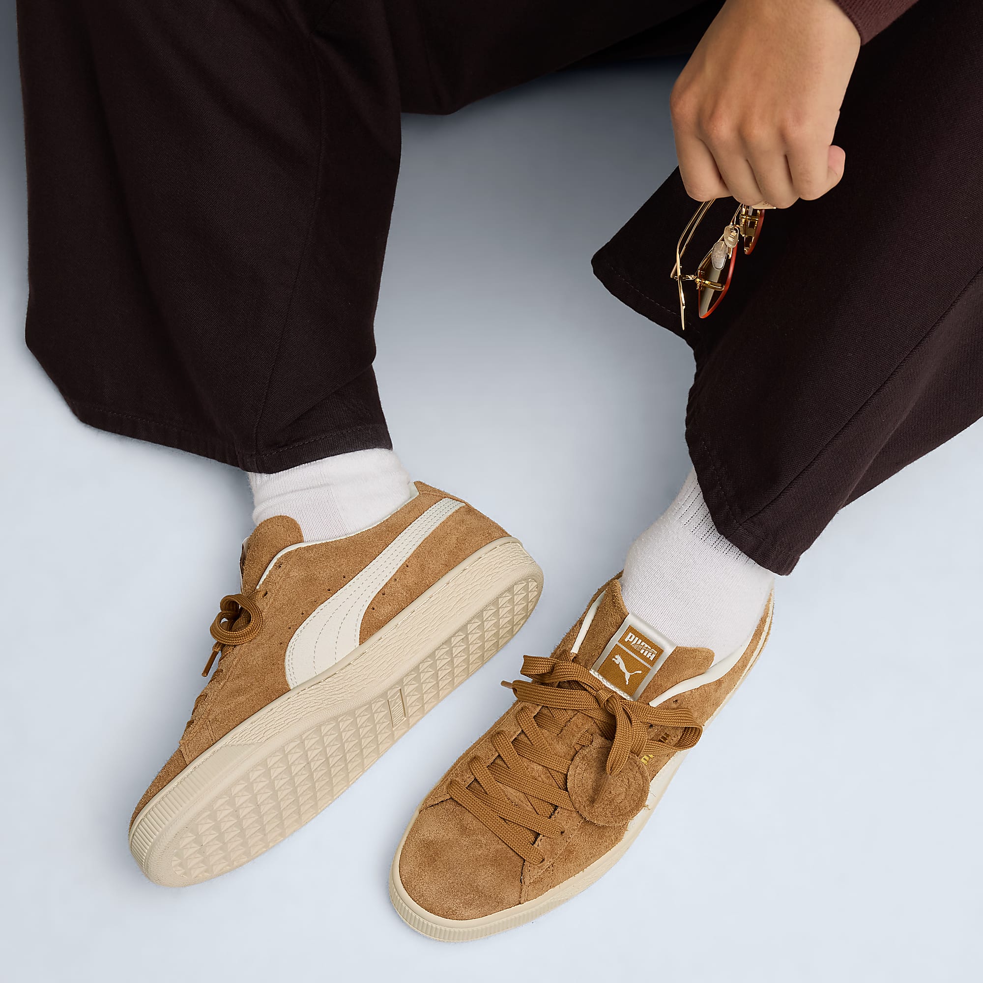 Suede Charles F. Stead V UNISEX Ayakkabı - Honey Butter-PUMA White - 403767_03 - Görsel 3