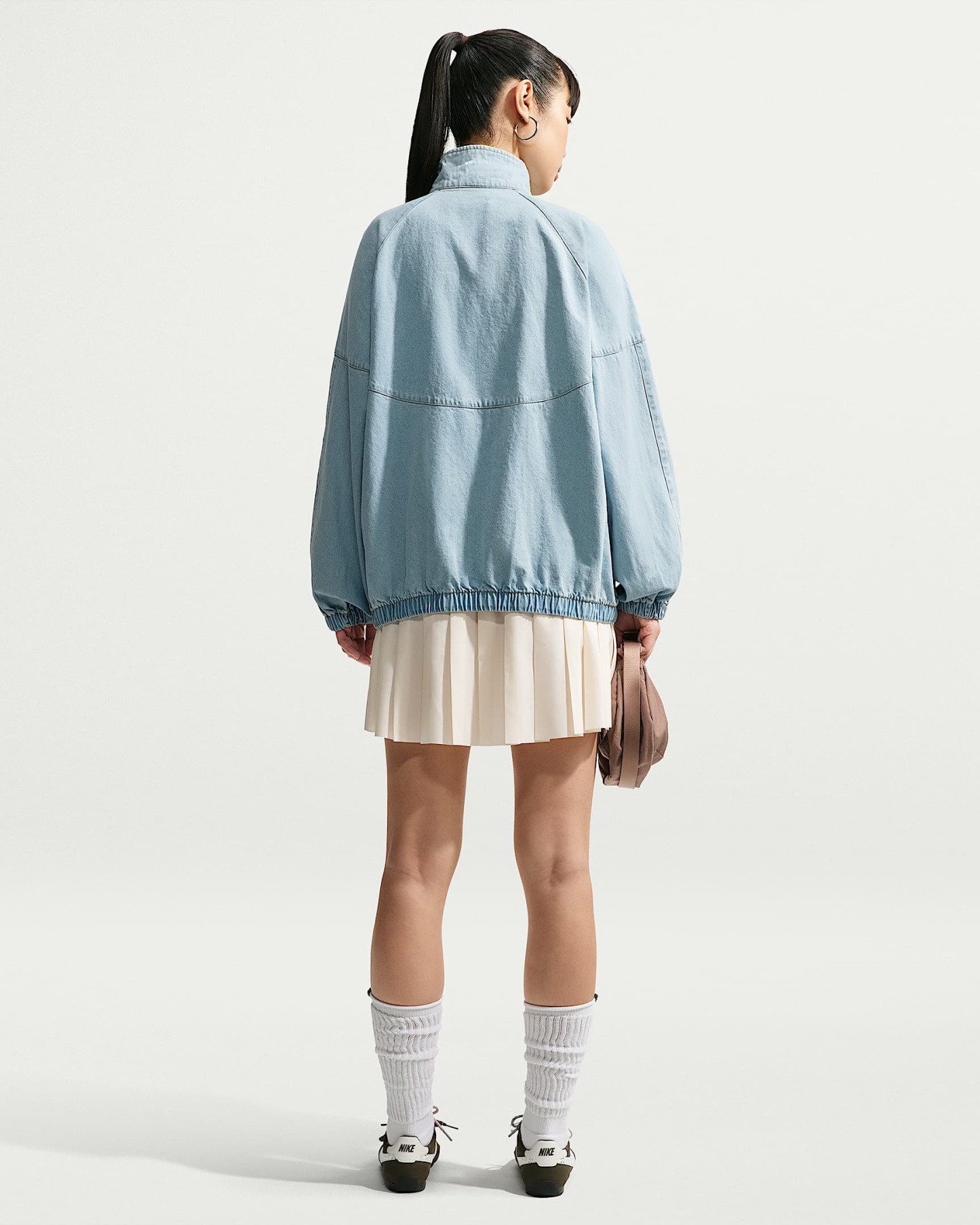 Nike Windrunner Bol Kesimli Kadın Kot Ceketi - Light Armory Blue/Work Blue