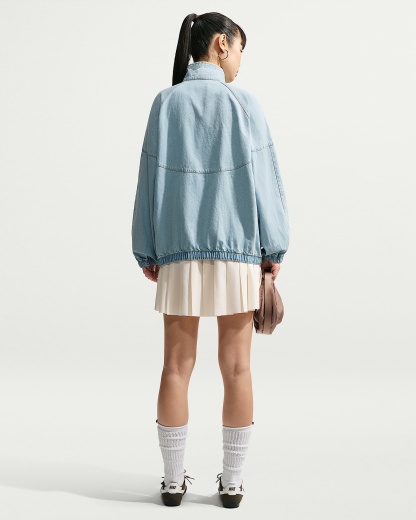 Nike Windrunner Bol Kesimli Kadın Kot Ceketi - Light Armory Blue/Work Blue