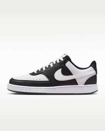 Nike Court Vision Low Next Nature Kadın Ayakkabısı - Siyah/Beyaz