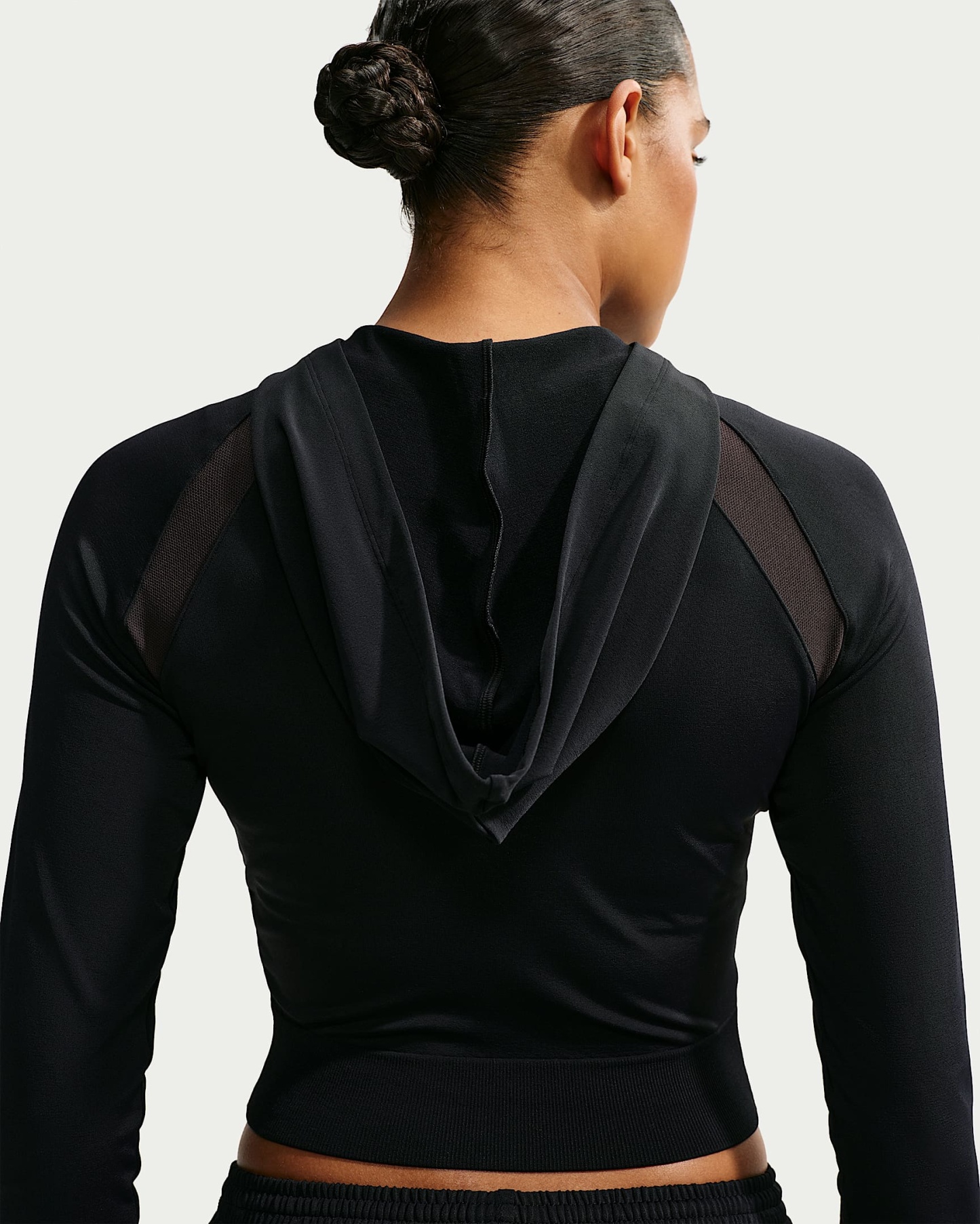 NikeSKIMS Stretch Knit Tam Fermuarlı Baby Kapüşonlu Kadın Üst - NSKM Obsidian/NSKM Igneous
