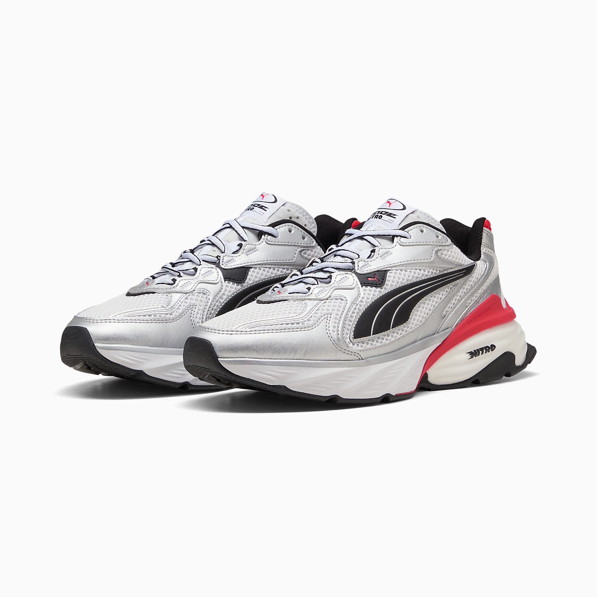 PUMA Fade UNISEX Ayakkabı - PUMA Silver-PUMA White-For All Time Red - 406203_12 - Görsel 4