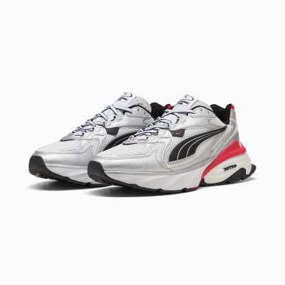 PUMA Fade UNISEX Ayakkabı - PUMA Silver-PUMA White-For All Time Red - 406203_12 - Görsel 4