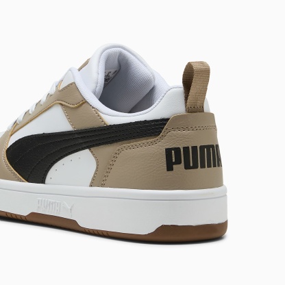 Rebound V6 Low UNISEX Ayakkabı - PUMA White-PUMA Black-Ice Coffee - 406388_52 - Görsel 3