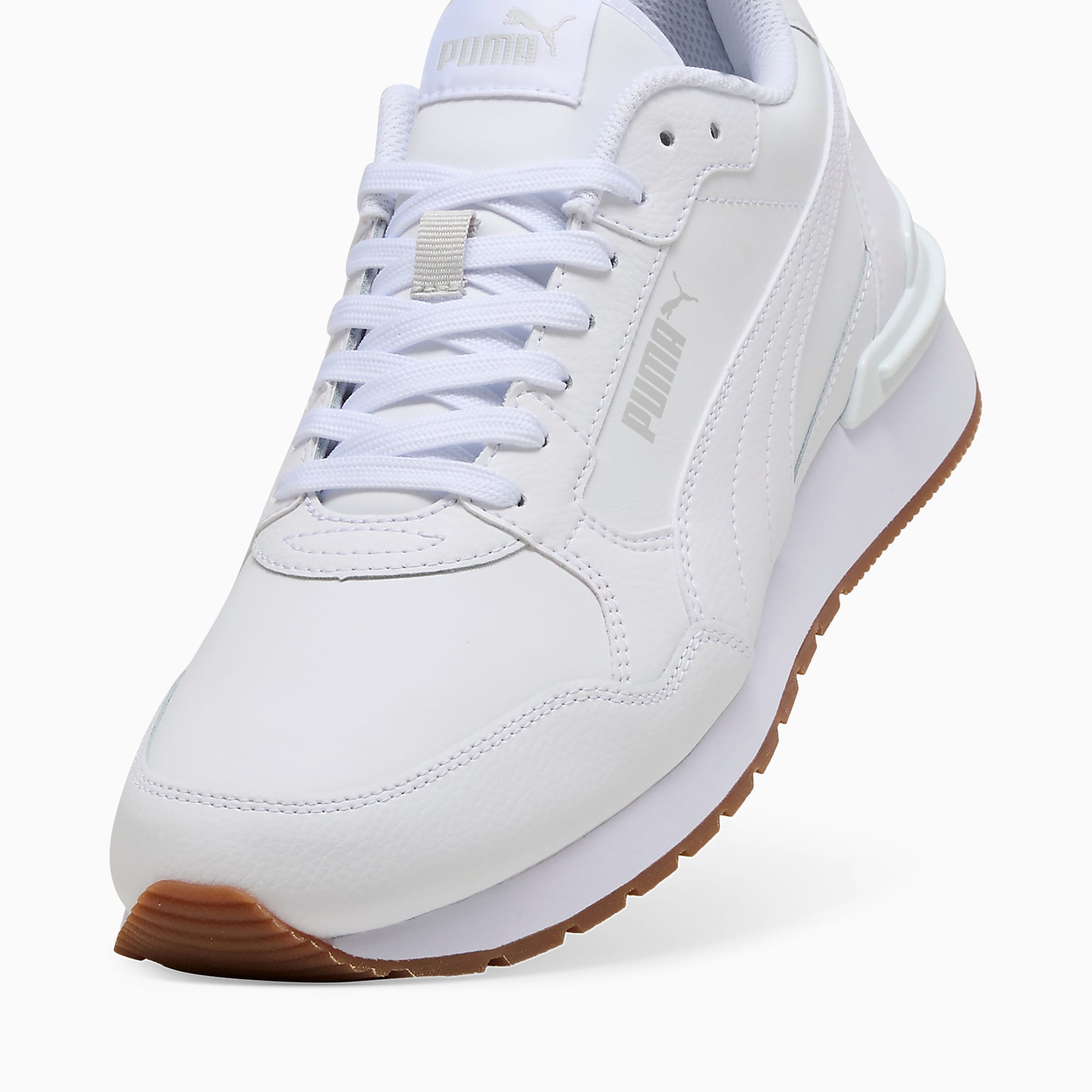 ST Runner v4 UNISEX Ayakkabı - PUMA White-Glacial Gray-Gum - 399068_13 - Görsel 6