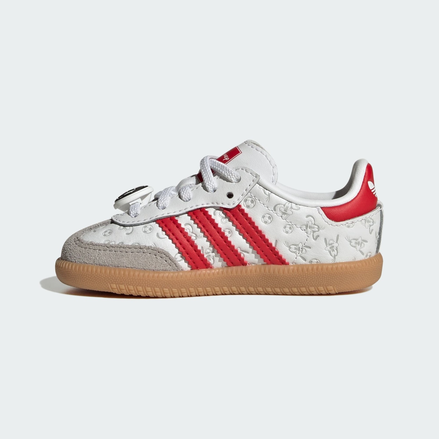 ADIDAS DISNEY SAMBA OG COMFORT CLOSURE ELASTİK BAĞCIKLI AYAKKABI - Cloud White / Better Scarlet / Gum - IH1754 - Görsel 8