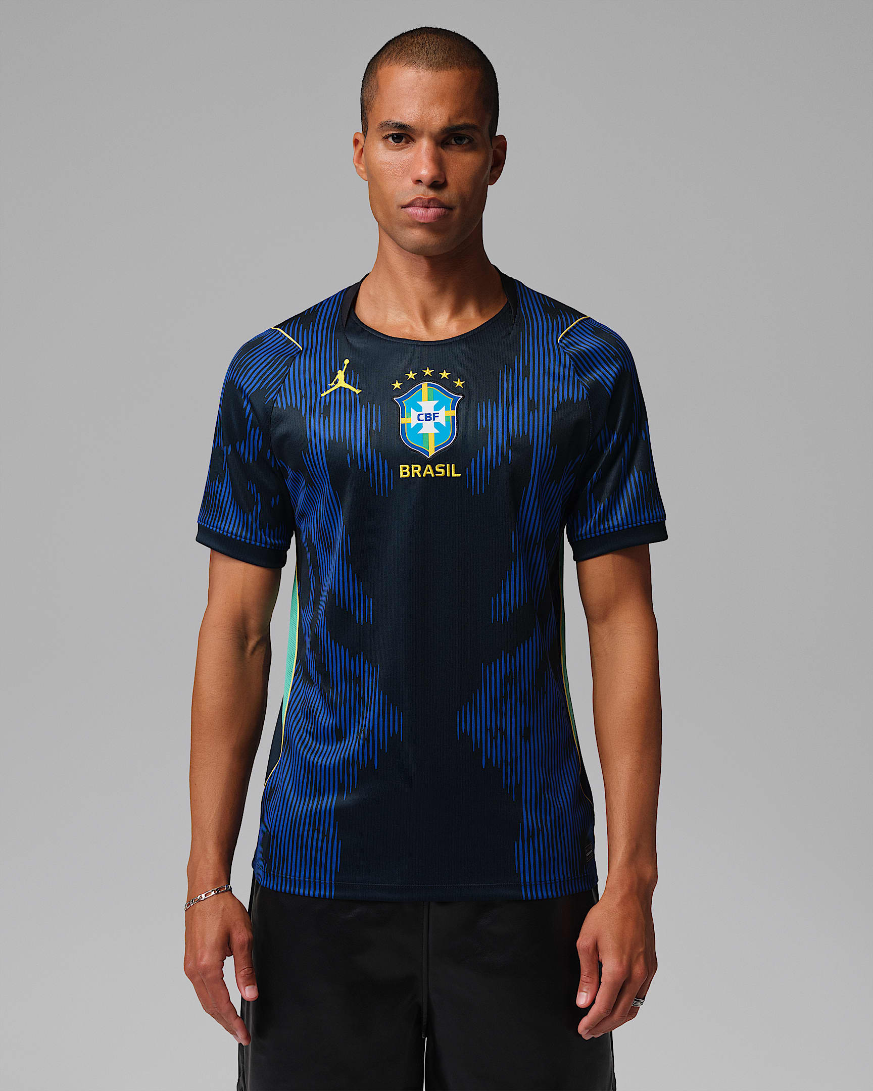 Brezilya Milli Takımı 2026 Stadyum Deplasman Nike Dri-FIT Erkek Futbol Forması - Old Royal/Siyah