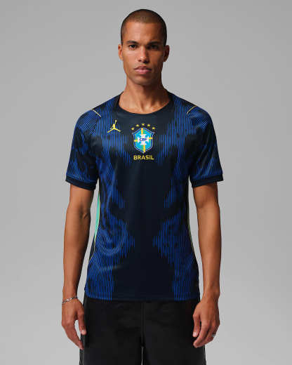 Brezilya Milli Takımı 2026 Stadyum Deplasman Nike Dri-FIT Erkek Futbol Forması - Old Royal/Siyah