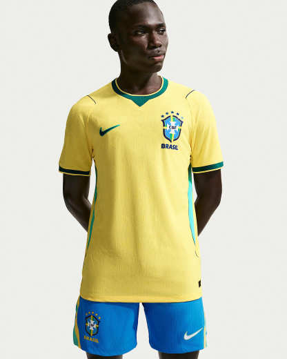 Brezilya Milli Takımı 2026 Maç İç Saha Nike Aero-FIT Erkek Futbol Forması - Canary/Light Menta/Geode Teal