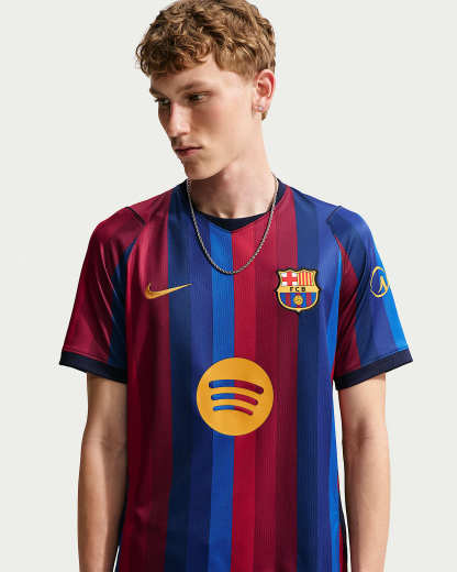 FC Barcelona 2026/27 Stadyum İç Saha Nike Dri-FIT Erkek Futbol Taraftar Forması - Deep Garnet/Blue Void/Blackened Blue/Mineral Yellow