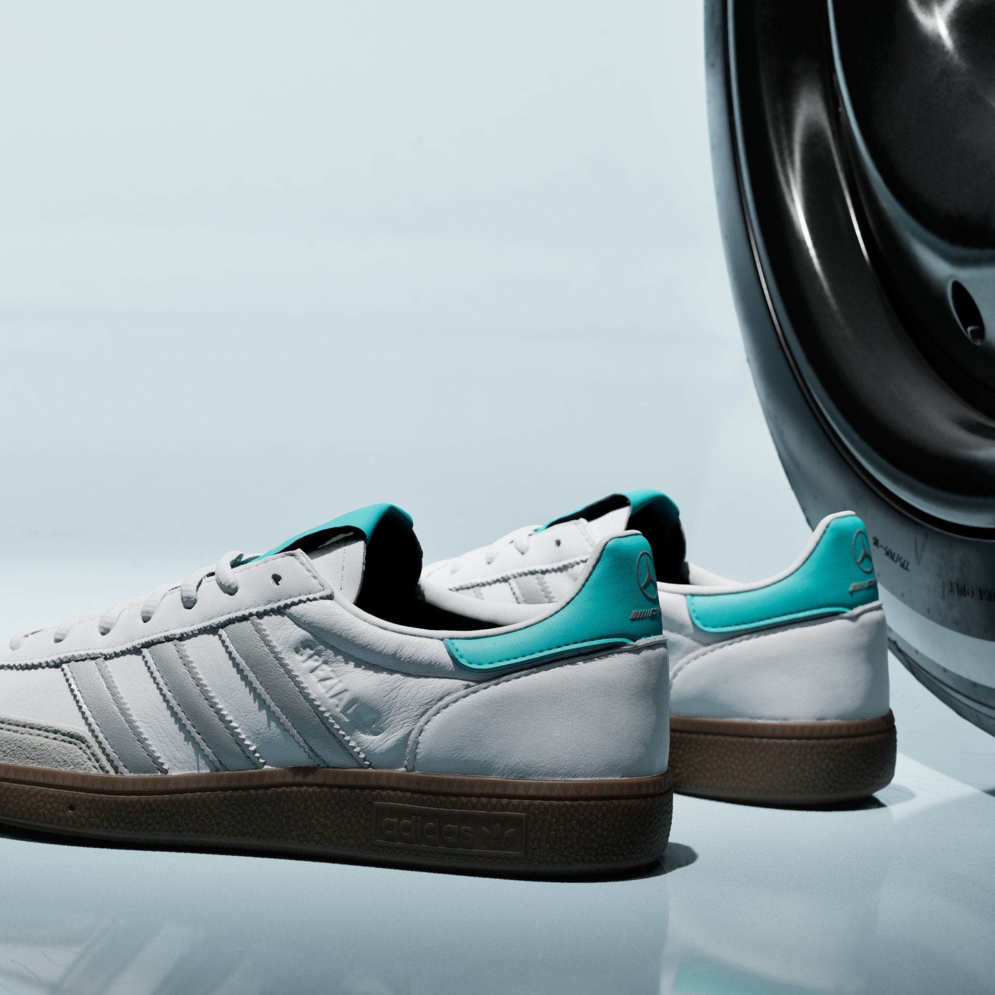 HANDBALL SPEZIAL MERCEDES AYAKKABI - Cloud White / Silver Metallic / Gum - KJ1178 - Görsel 10
