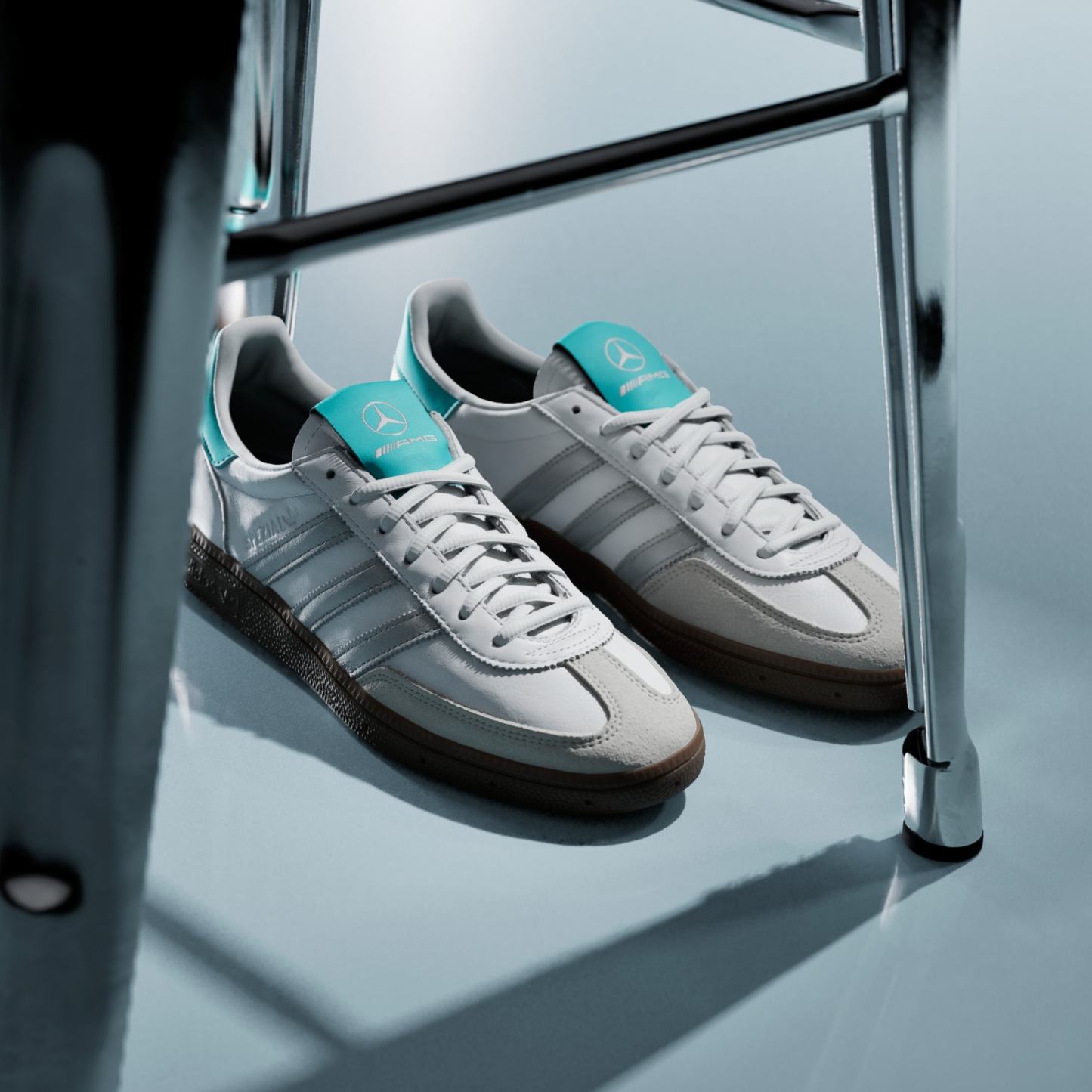 HANDBALL SPEZIAL MERCEDES AYAKKABI - Cloud White / Silver Metallic / Gum - KJ1178 - Görsel 5