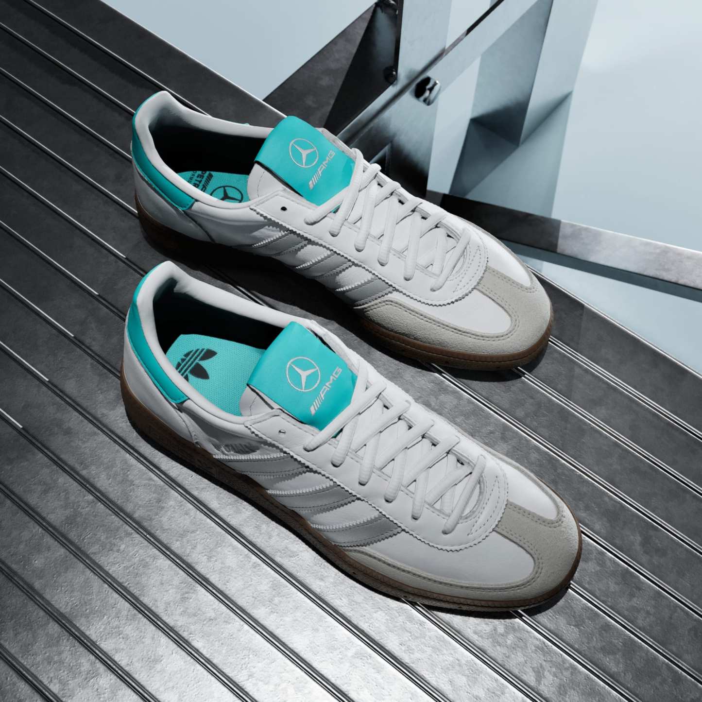 HANDBALL SPEZIAL MERCEDES AYAKKABI - Cloud White / Silver Metallic / Gum - KJ1178 - Görsel 8