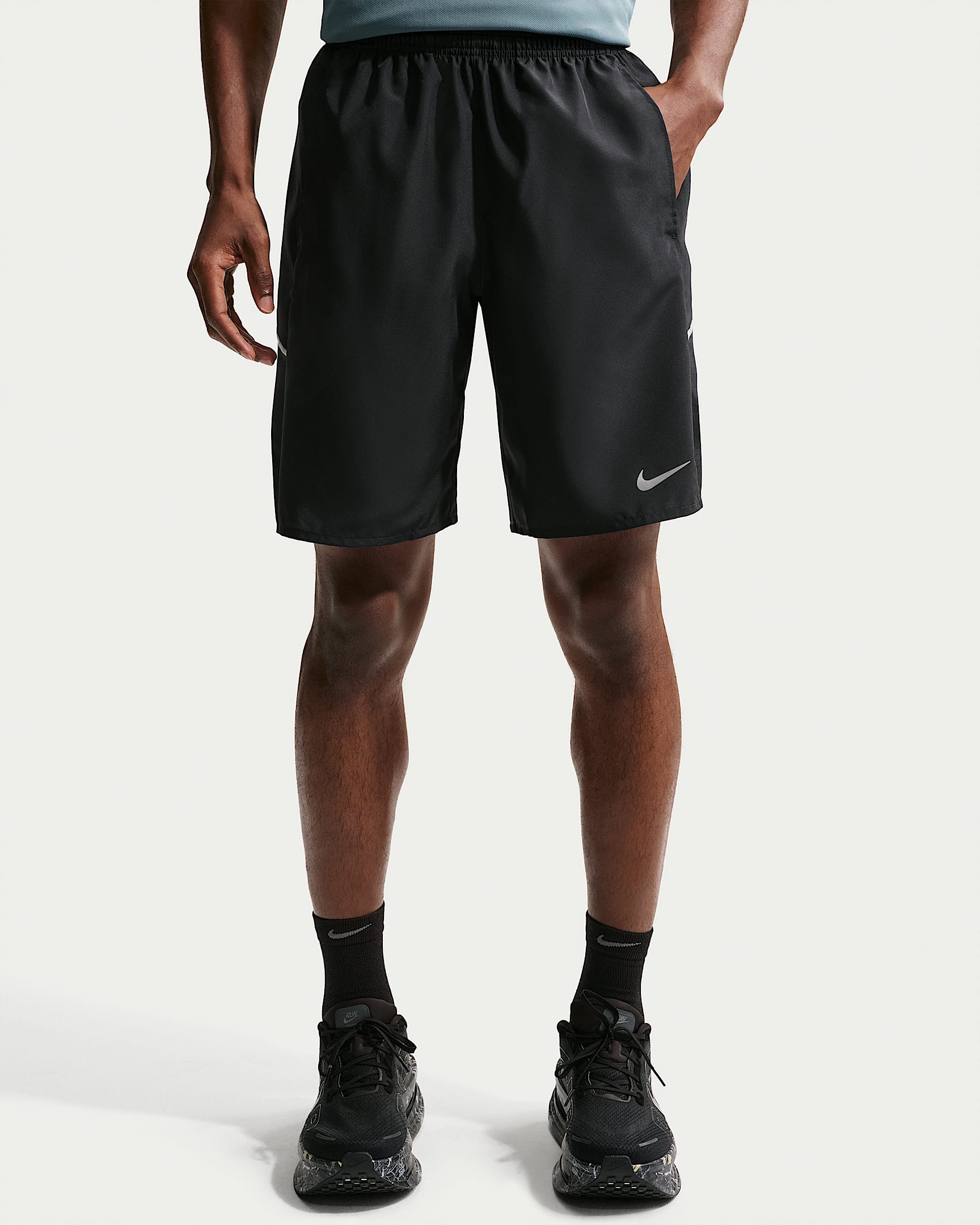 Nike Miler Dri-FIT 23 cm Astarsız Erkek Koşu Şortu - Siyah/Siyah