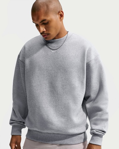 Nike Solo Fleece Crew Yakalı Erkek Sweatshirt'ü - Dark Grey Heather/Sail