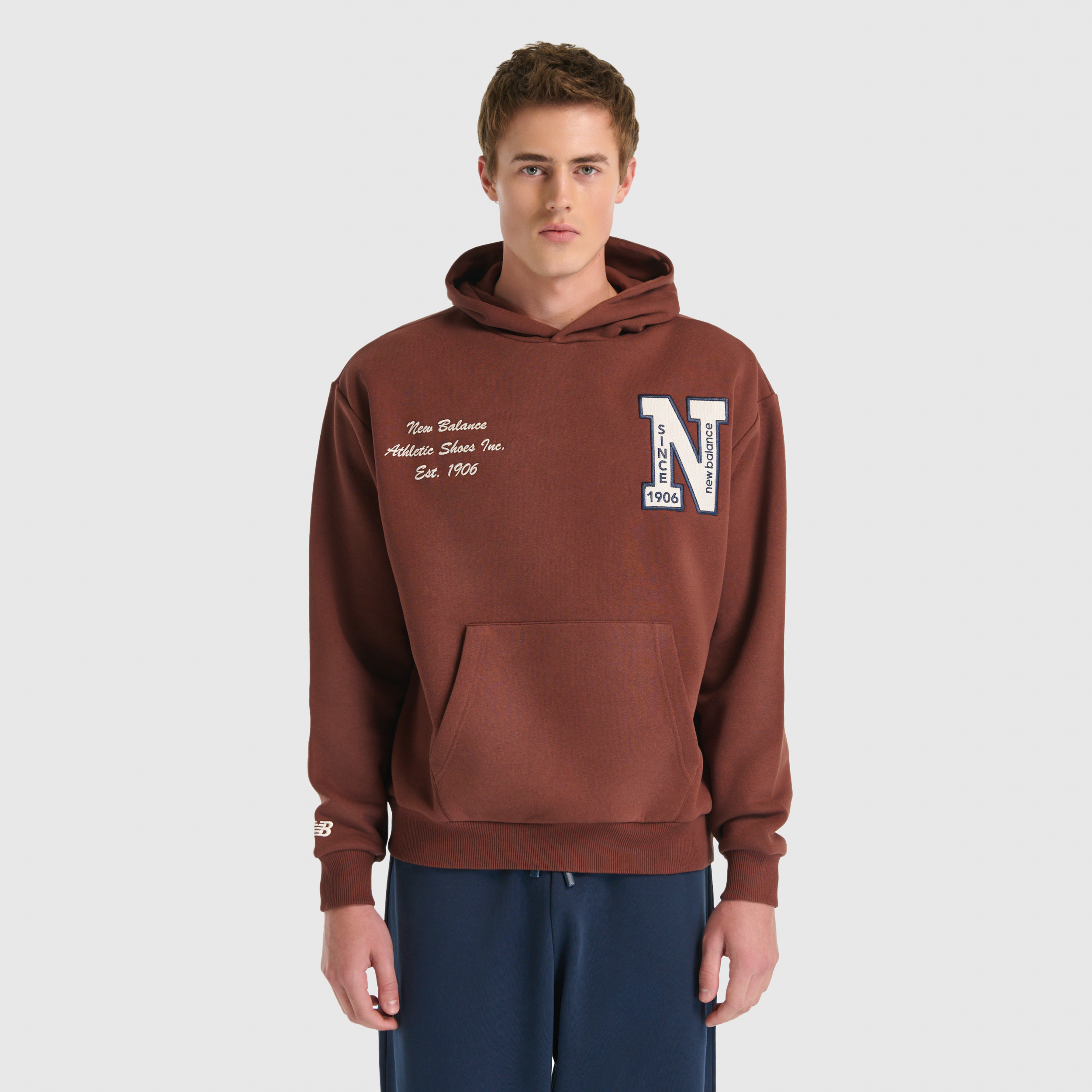 New Balance UNH3534 Kahverengi Unisex Sweatshirt - Kahverengi