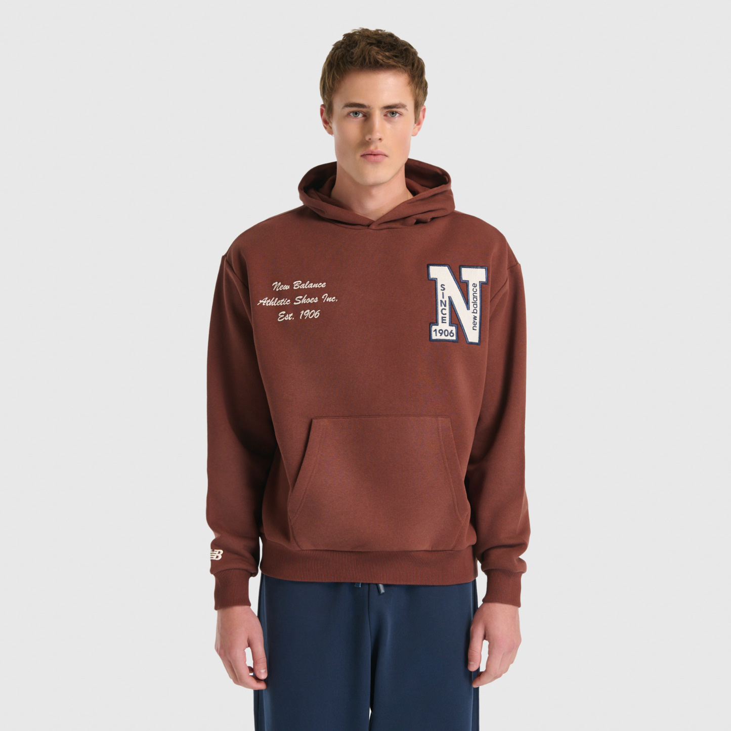 New Balance UNH3534 Kahverengi Unisex Sweatshirt - Kahverengi