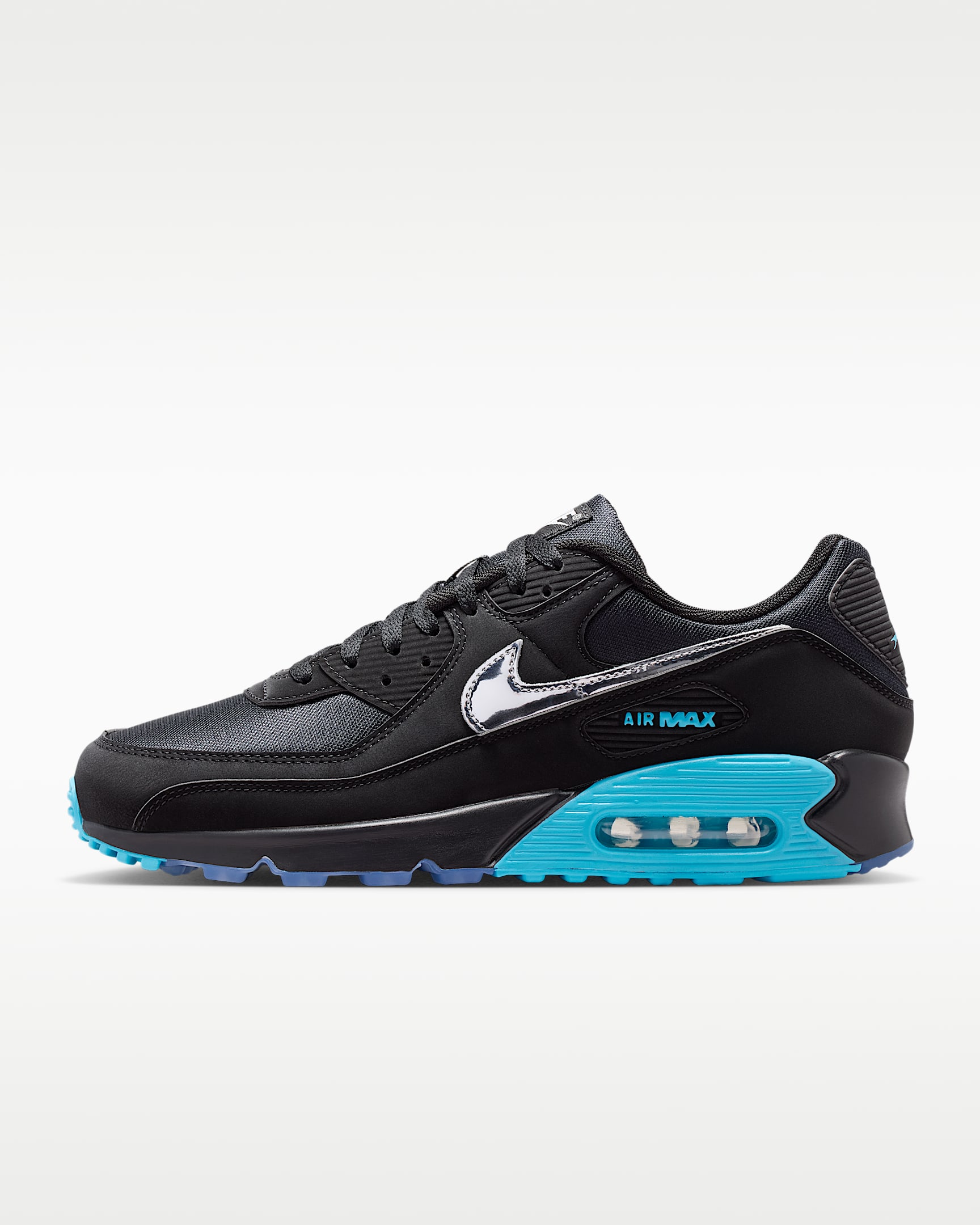 Nike Air Max 90 Premium "Scorpion" Erkek Ayakkabısı - Siyah/Gamma Blue/Ice/Chrome