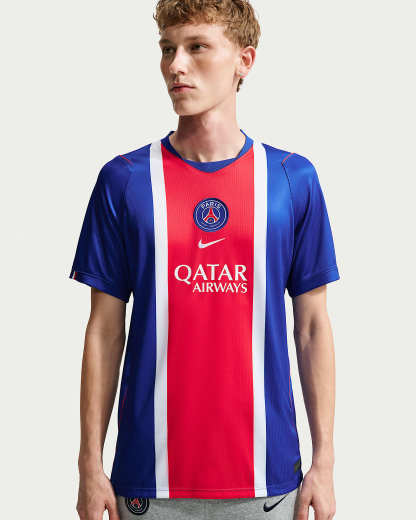 Paris Saint-Germain 2026/27 Stadyum İç Saha Nike Dri-FIT Erkek Futbol Taraftar Forması - Old Royal/Beyaz/University Red/Beyaz