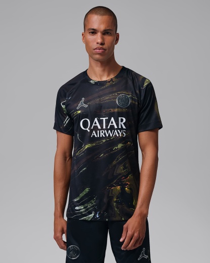 Paris Saint-Germain 2026 Stadium Night Edition Jordan Dri-FIT Erkek Futbol Taraftar Forması - Siyah/Beyaz/Siyah