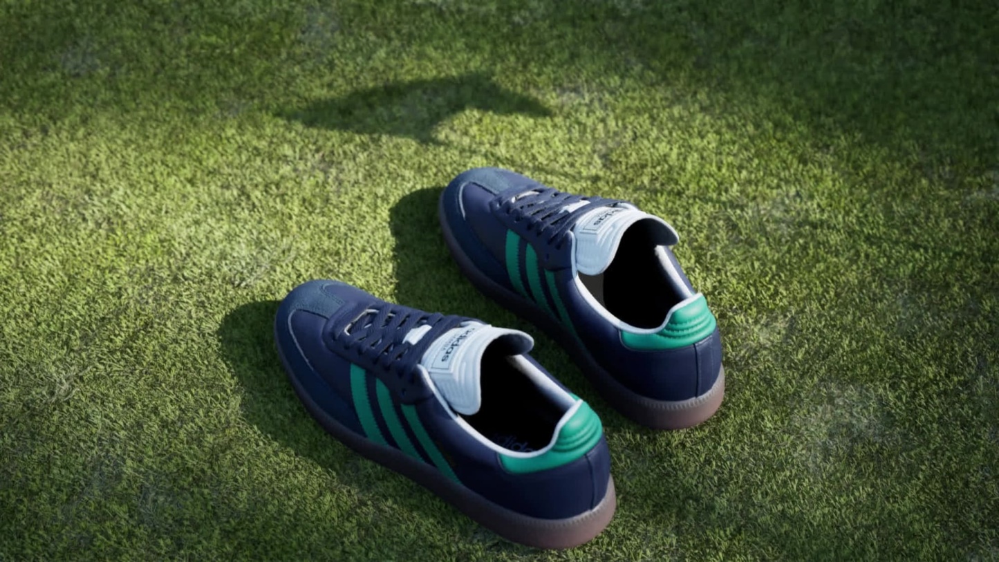 Samba Çivisiz Golf Ayakkabısı - Night Indigo / Court Green / Cloud White - HP7072 - Görsel 2