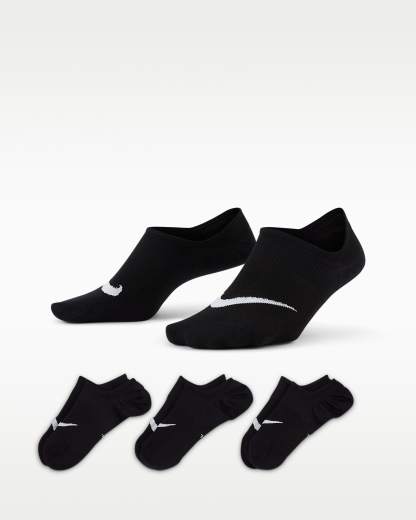 Nike Everyday Plus Lightweight Kadın Antrenman Babet Çorapları (3 Çift) - Siyah/Beyaz