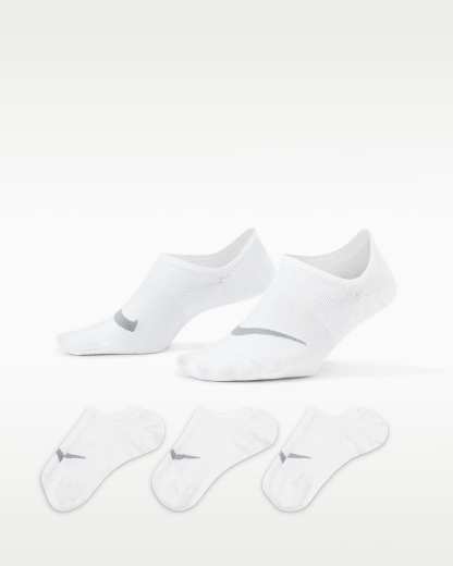 Nike Everyday Plus Lightweight Kadın Antrenman Babet Çorapları (3 Çift) - Beyaz/Wolf Grey
