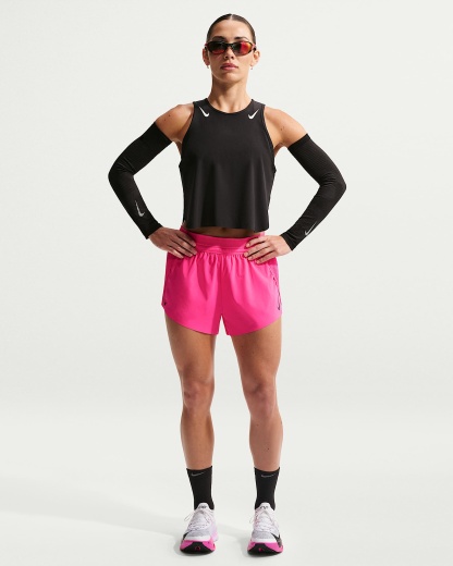Nike AeroSwift Dri-FIT ADV Normal Belli 8 cm Slip Astarlı Kadın Koşu Şortu - Hyper Pink/Siyah