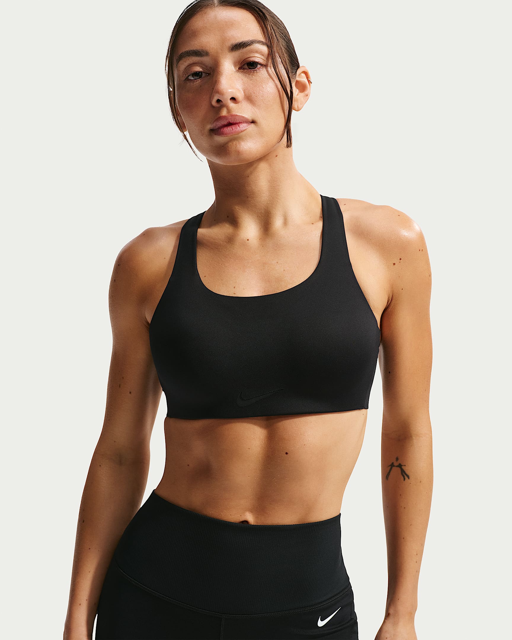 Nike Rival Ultra Yüksek Destekli Pedli Kadın Spor Sütyeni - Siyah/Particle Beige