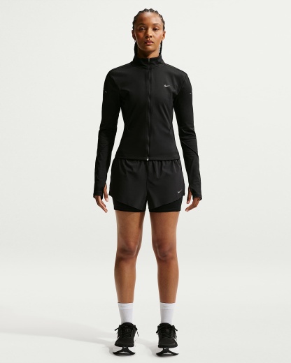 Nike Swift Dri-FIT Normal Belli 2'si 1 Arada Kadın Koşu Şortu - Siyah