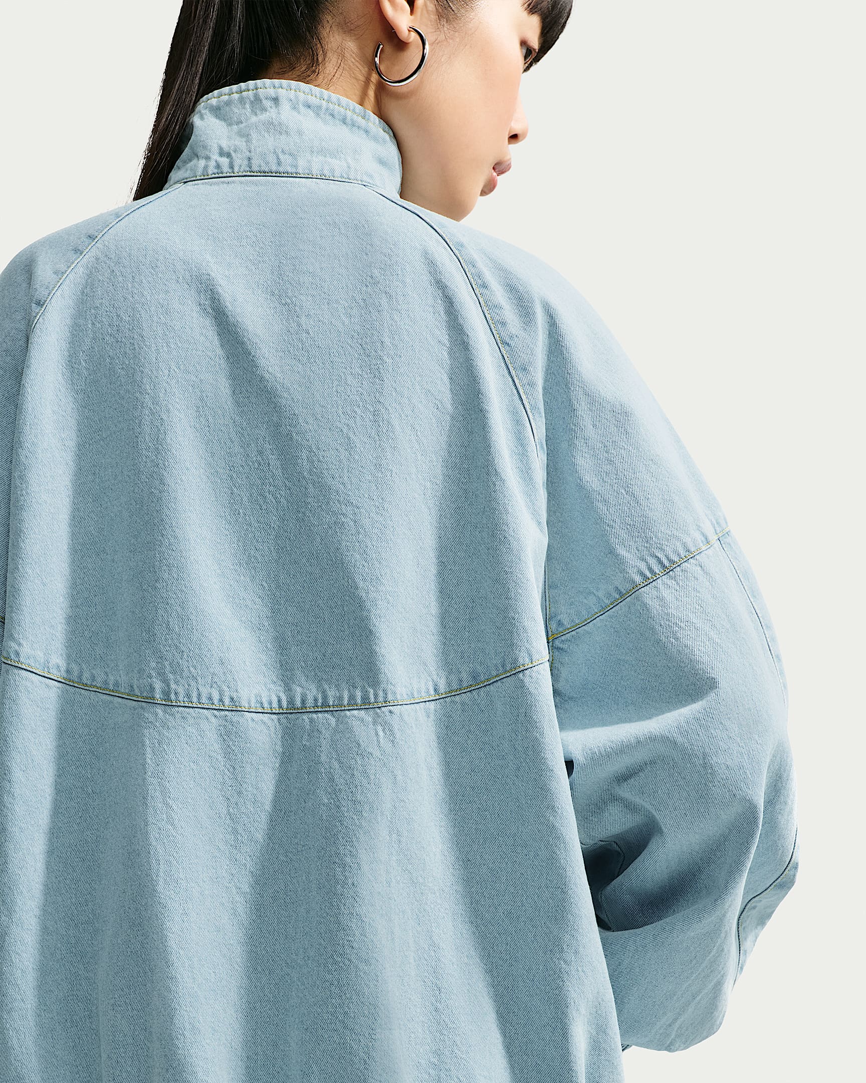 Nike Windrunner Bol Kesimli Kadın Kot Ceketi - Light Armory Blue/Work Blue