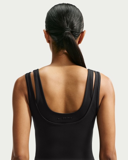 NikeSKIMS Mat Çift Askılı Yuvarlak Yaka Kadın Atleti - NSKM Obsidian/NSKM Obsidian