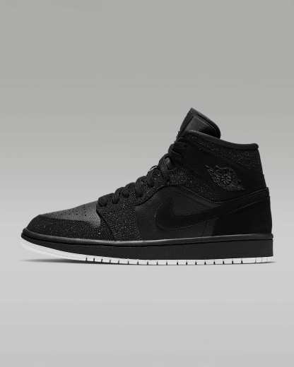 Air Jordan 1 Mid Kadın Ayakkabısı - Siyah/Beyaz/Phantom