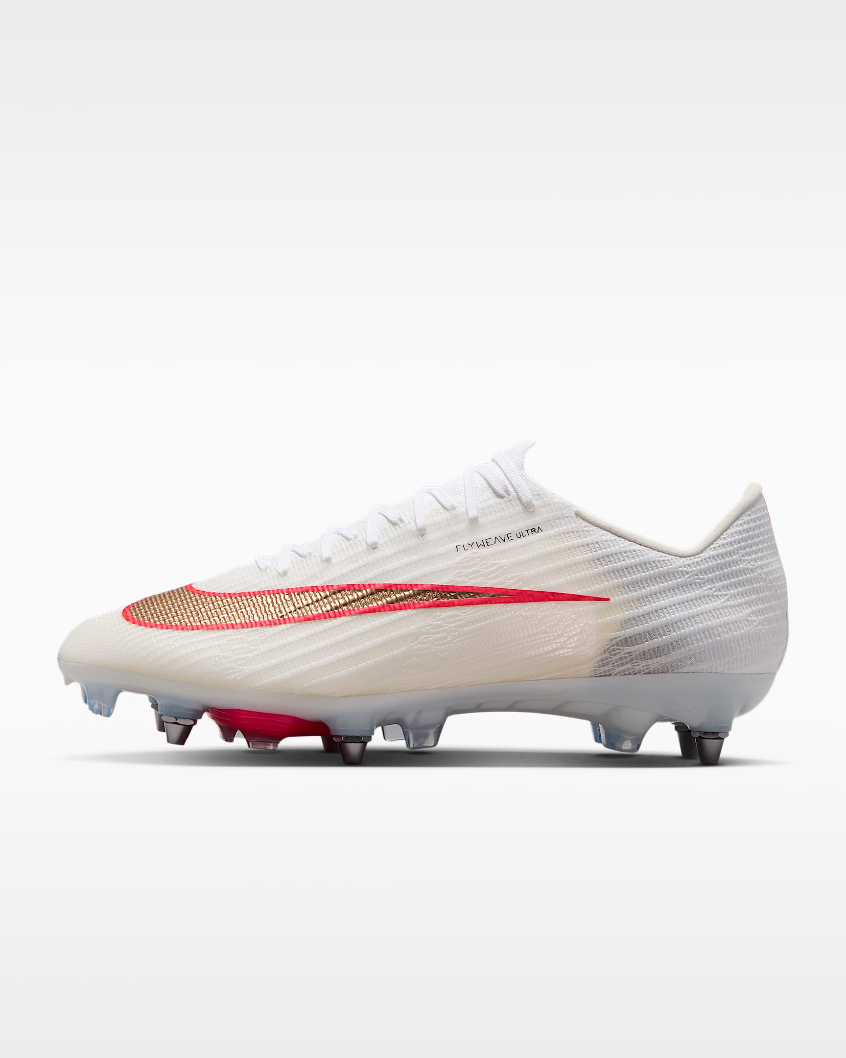 Nike Mercurial Superfly 11 Elite Düşük Bilekli Yumuşak Zemin Kramponu - Beyaz/Bright Crimson/Blur