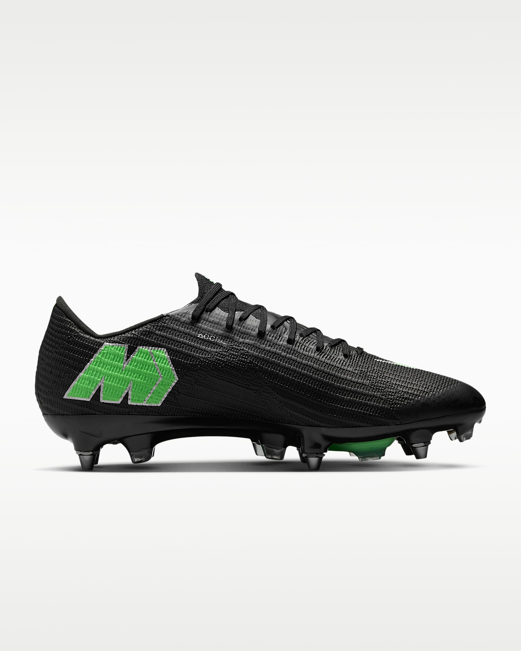 Nike Mercurial Superfly 11 Elite Düşük Bilekli Yumuşak Zemin Kramponu - Siyah/Siyah/Illusion Green