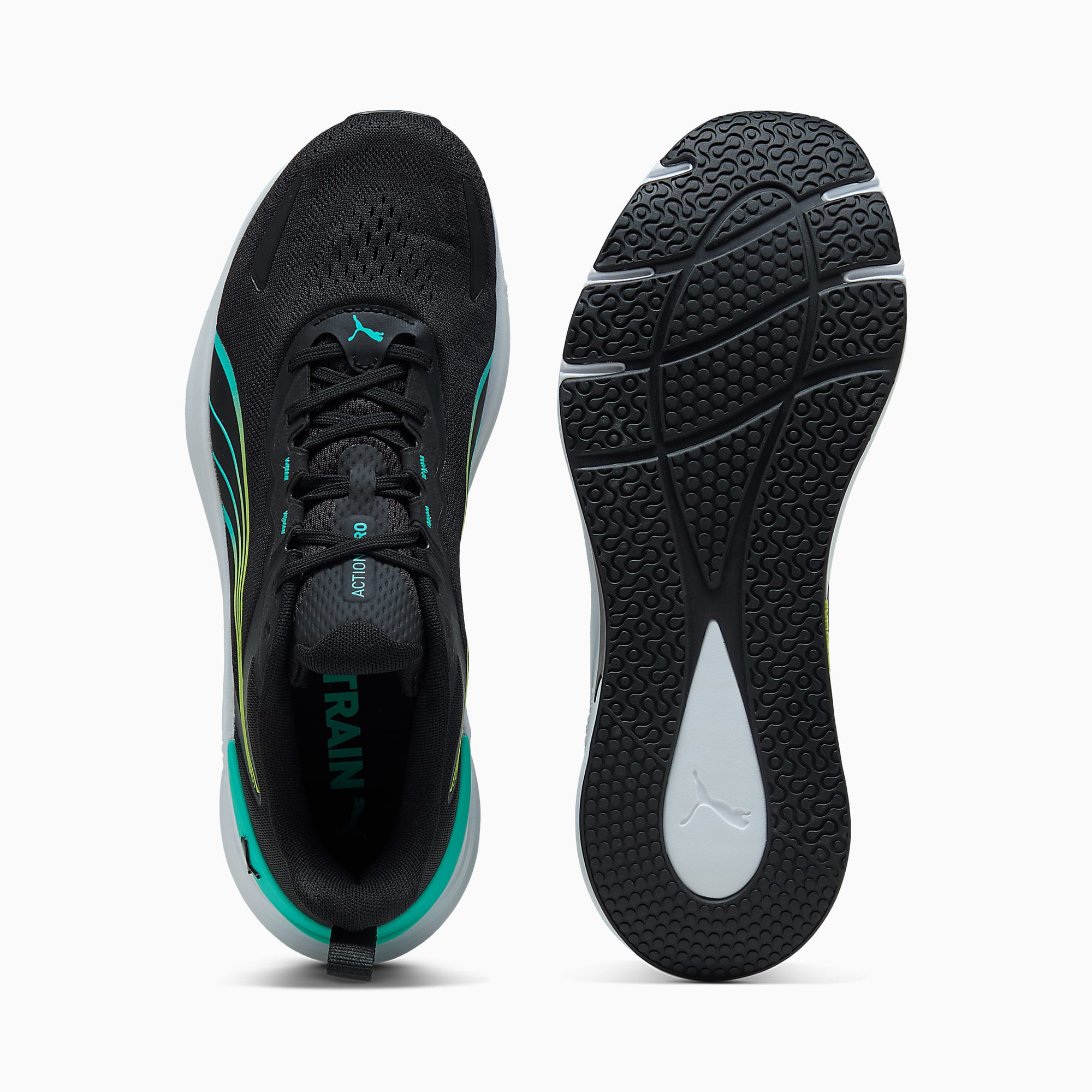 ACTION Pro UNISEX Antrenman Ayakkabısı - PUMA Black-PUMA White-Intense Mint-Sunny Lime - 313486_03 - Görsel 4