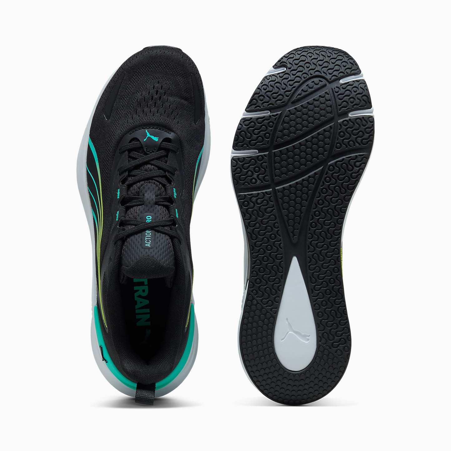 ACTION Pro UNISEX Antrenman Ayakkabısı - PUMA Black-PUMA White-Intense Mint-Sunny Lime - 313486_03 - Görsel 4