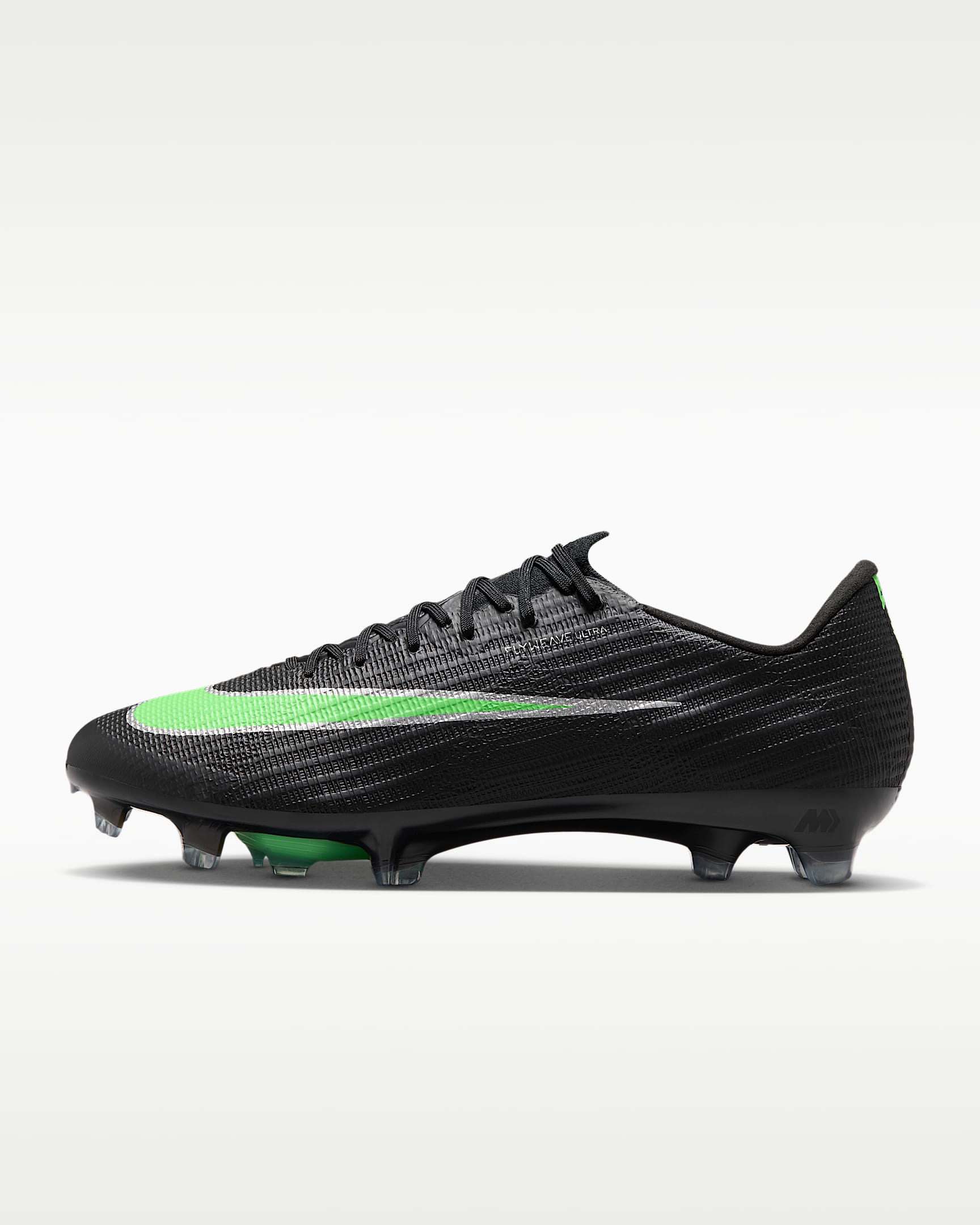 Nike Mercurial Superfly 11 Elite Düşük Bilekli Kuru Çim Zemin Kramponu - Siyah/Siyah/Illusion Green