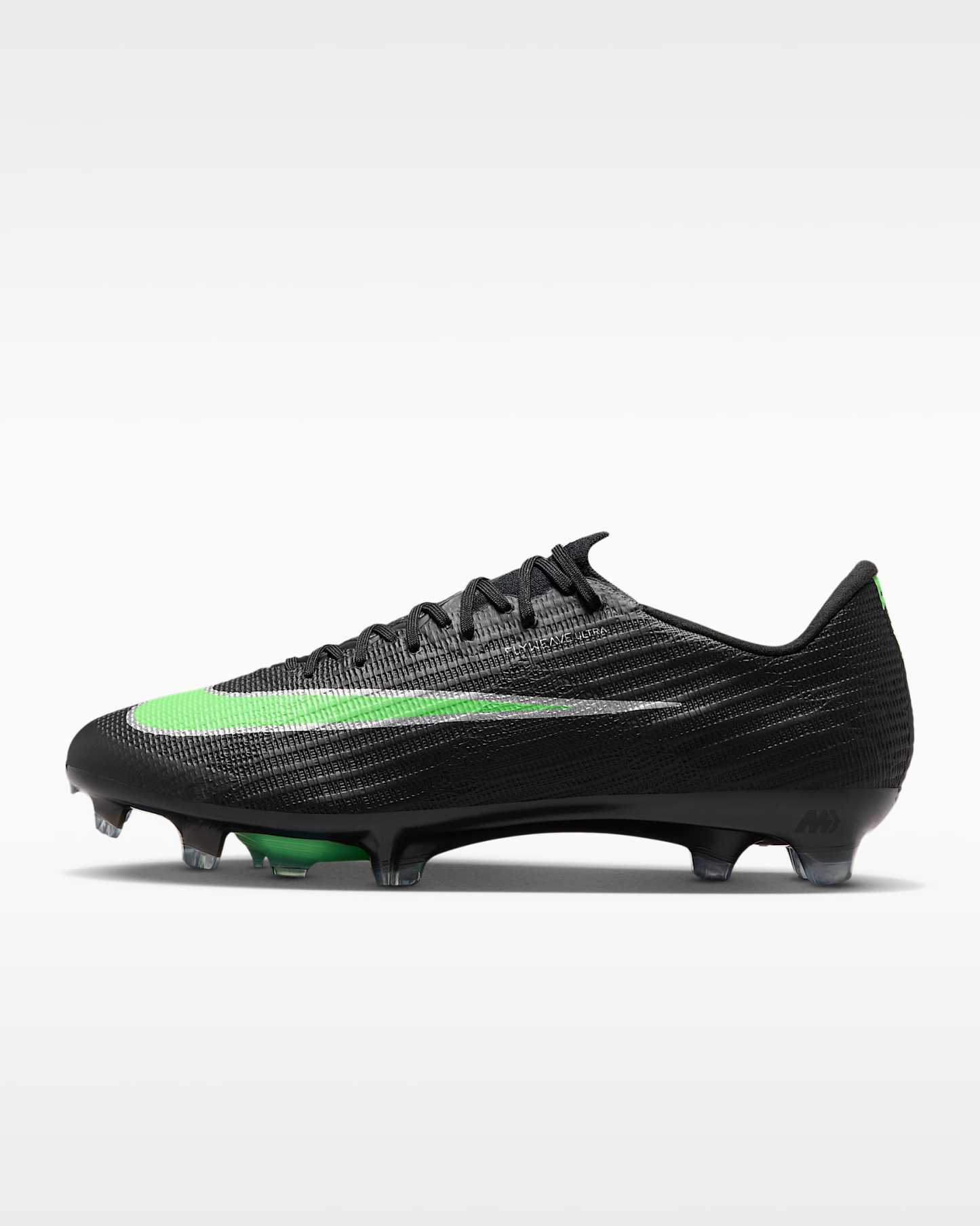 Nike Mercurial Superfly 11 Elite Düşük Bilekli Kuru Çim Zemin Kramponu - Siyah/Siyah/Illusion Green