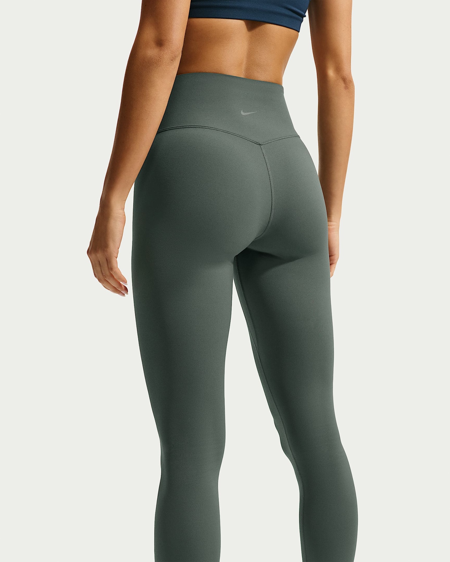 Nike Zenvy Yüksek Belli Ön Dikişsiz Tam Boy Kadın Taytı - Camo Green/Beyaz