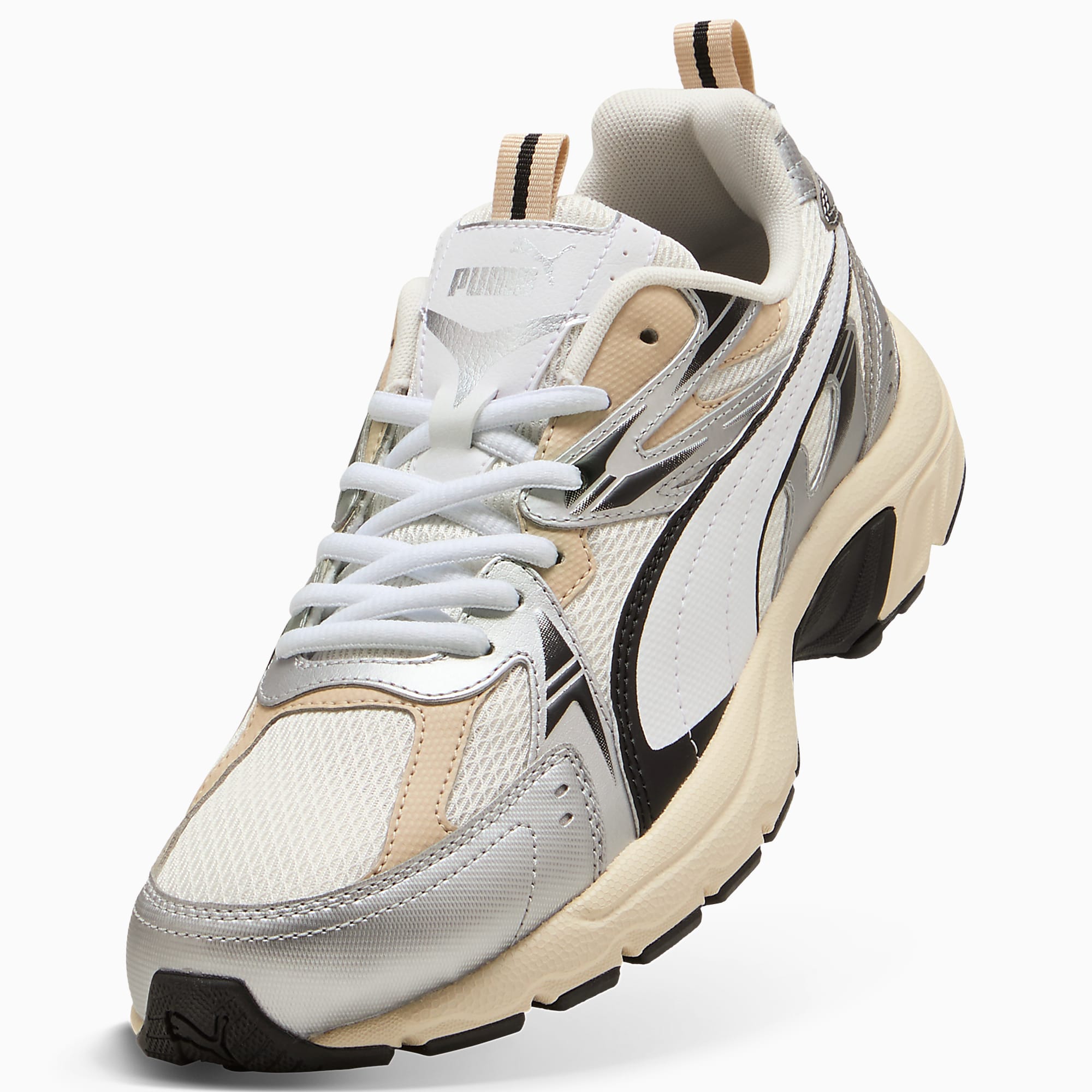 MILENIO Tech UNISEX Ayakkabı - Warm White-PUMA White-PUMA Silver - 402623_03 - Görsel 6