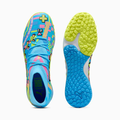 FUTURE 9 MATCH ADVANCED LEVEL TT UNISEX Krampon - PUMA White-Blue Glimmer-Pink Glimmer-Yellow Alert - 109214_01 - Görsel 4