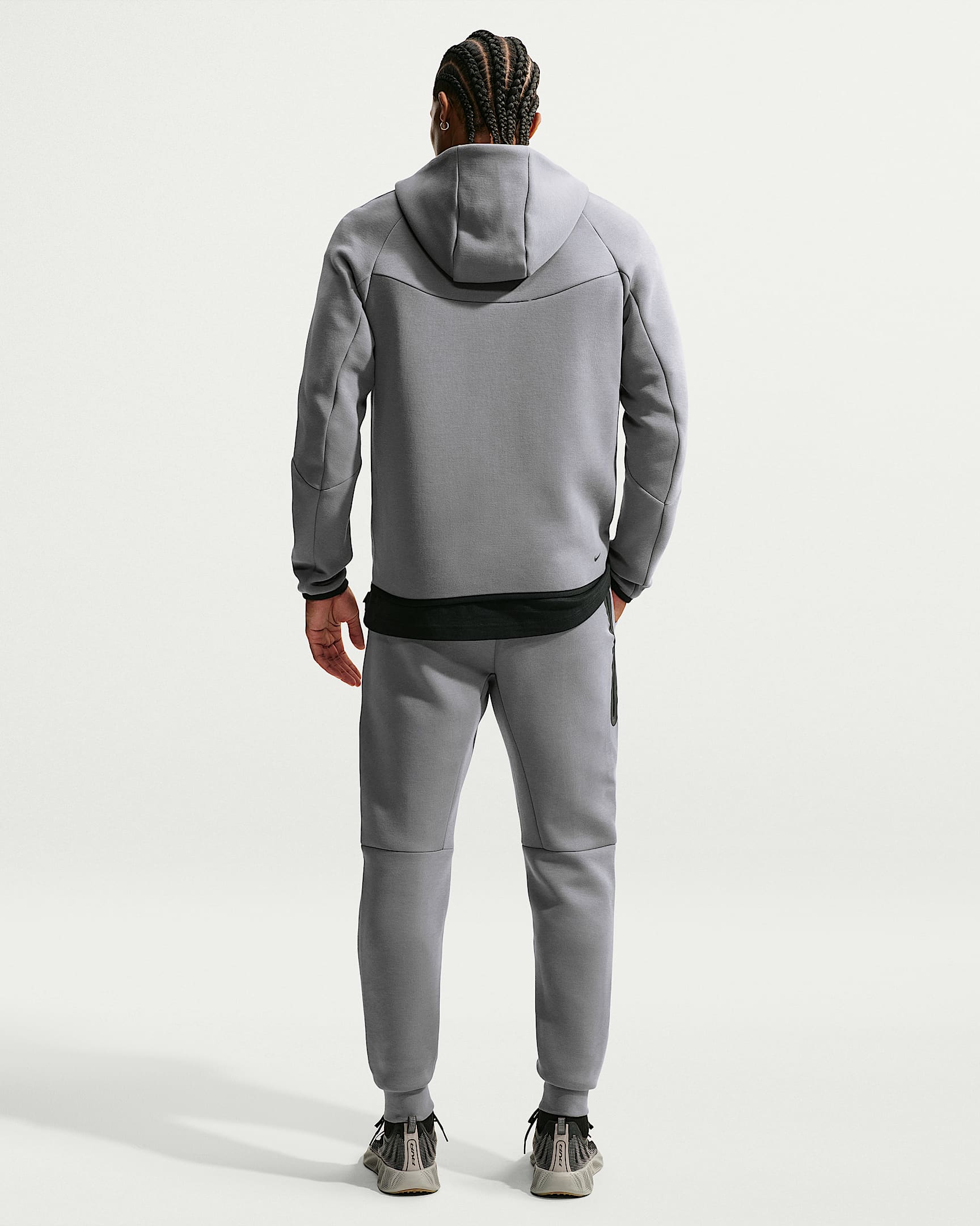 Nike Tech Fleece Windrunner Tam Boy Fermuarlı Erkek Ceketi - Smoke Grey/Football Blue