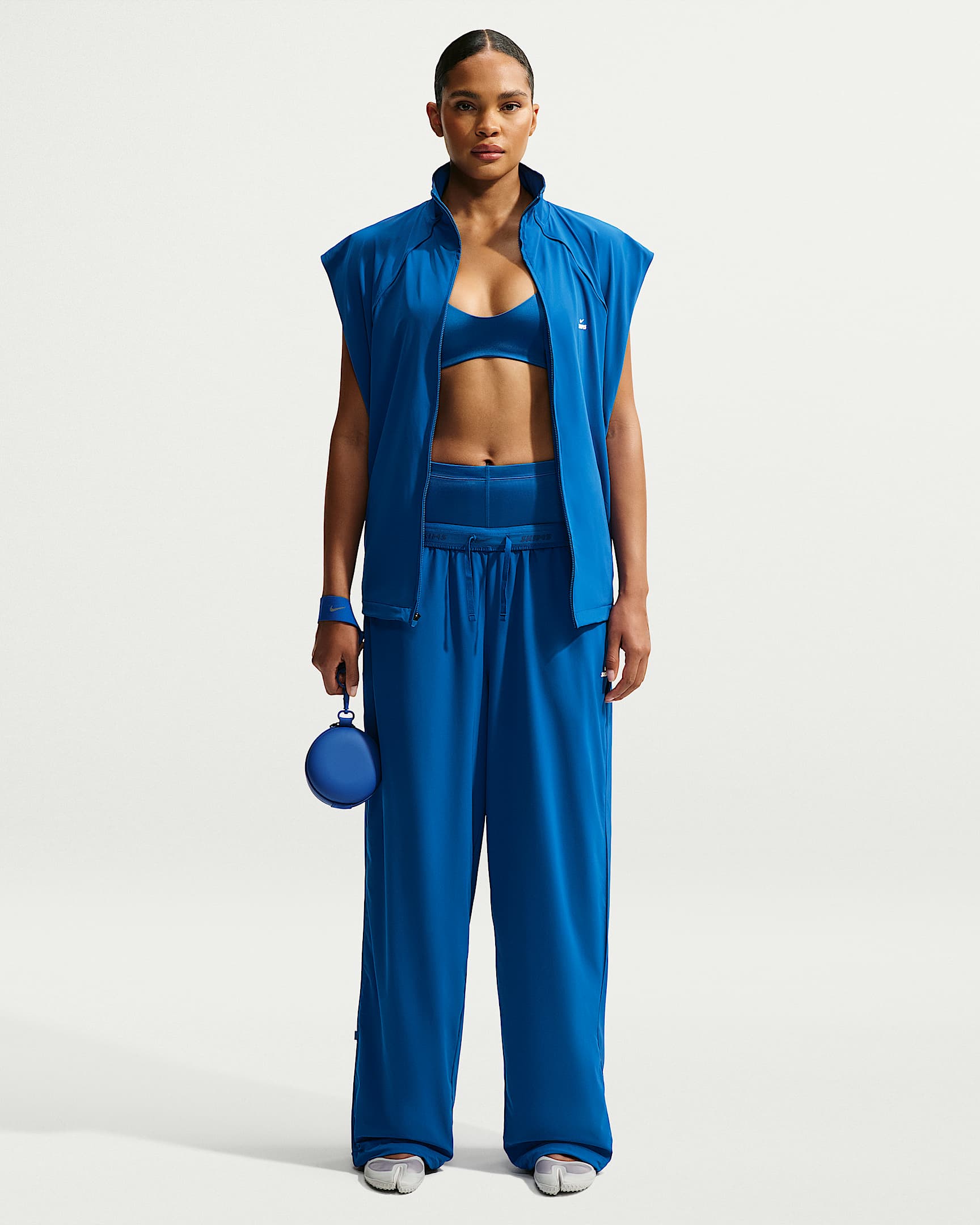 NikeSKIMS Stretch Nylon Bol Kesim Kadın Eşofman Altı - NSKM Cobalt/NSKM Cobalt