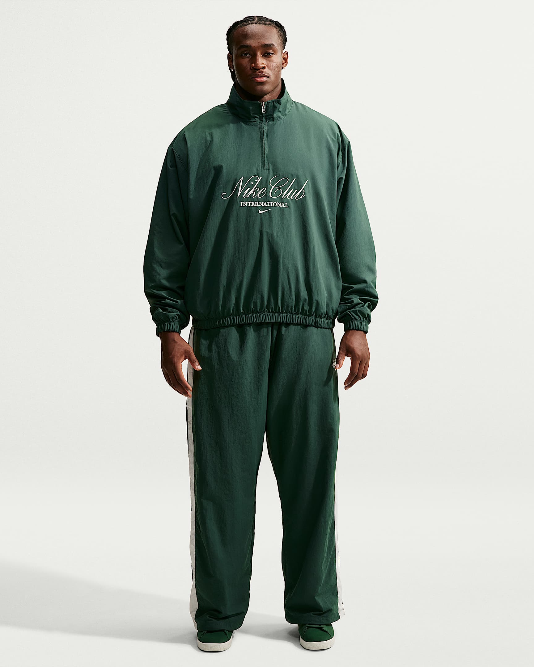 Nike Club Yarım Fermuarlı Erkek Ceketi - Fir/Phantom/Phantom