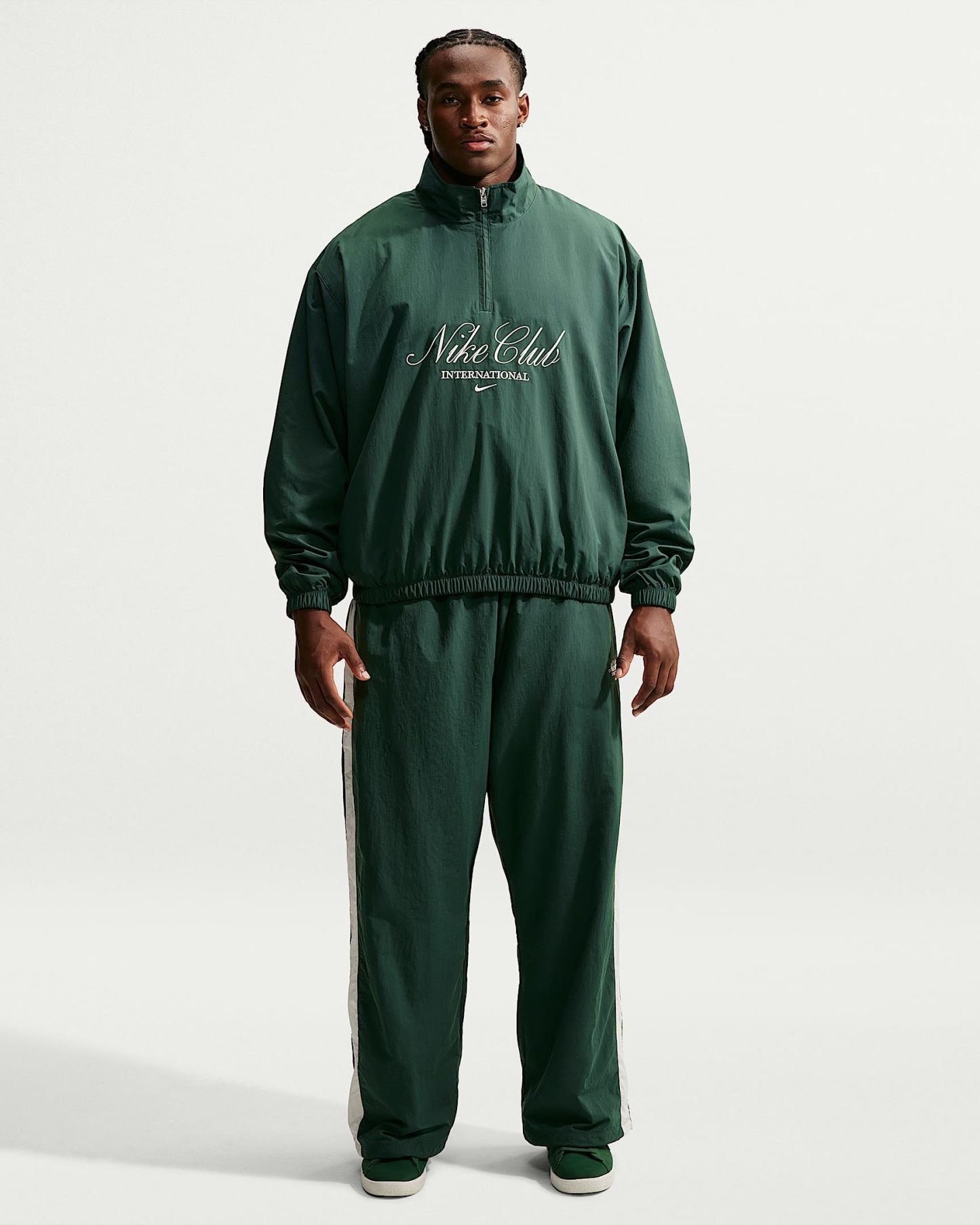 Nike Club Yarım Fermuarlı Erkek Ceketi - Fir/Phantom/Phantom