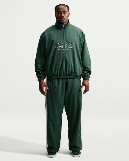 Nike Club Yarım Fermuarlı Erkek Ceketi - Fir/Phantom/Phantom