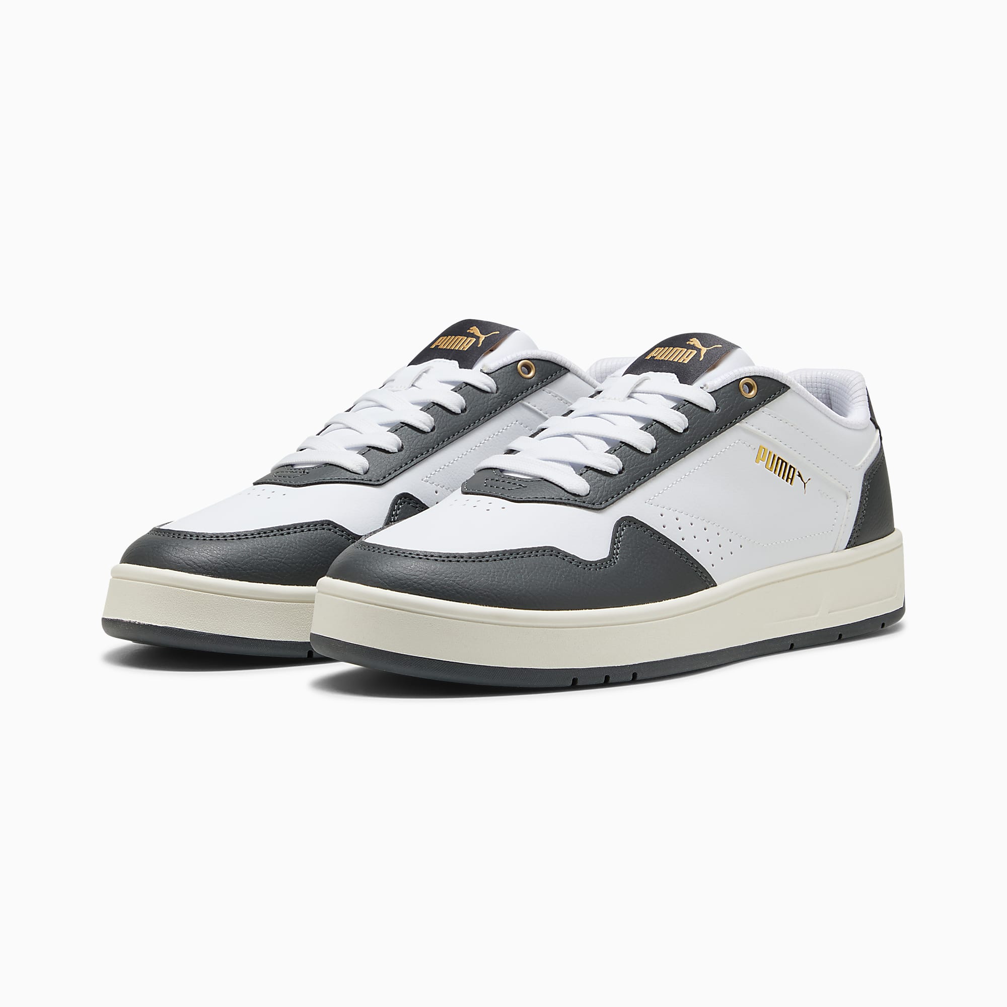 Court CLASSIC Ayakkabı - PUMA White-Dusky Gray-PUMA Gold - 395018_22 - Görsel 2