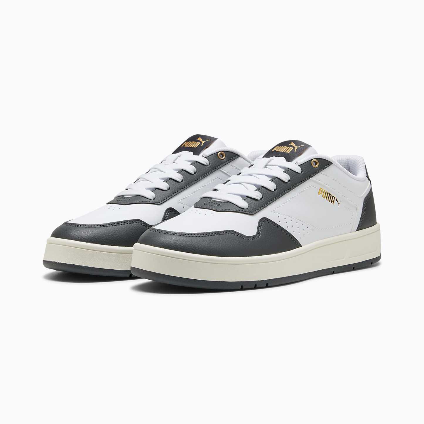 Court CLASSIC Ayakkabı - PUMA White-Dusky Gray-PUMA Gold - 395018_22 - Görsel 2